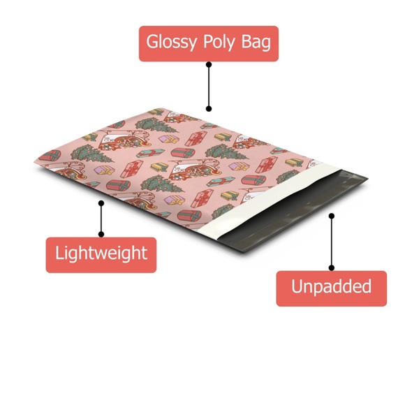🛷 20 HOLIDAY SLEIGH Poly Mailers 10 x 13 inch - Picture 6 of 7